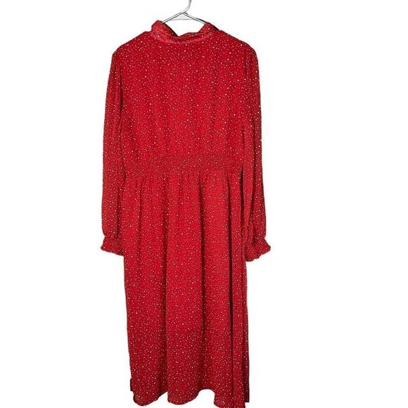 Suzanne Betro‎ Red and Ivory Polka Dot Button Front Dress XL - Picture 7 of 12